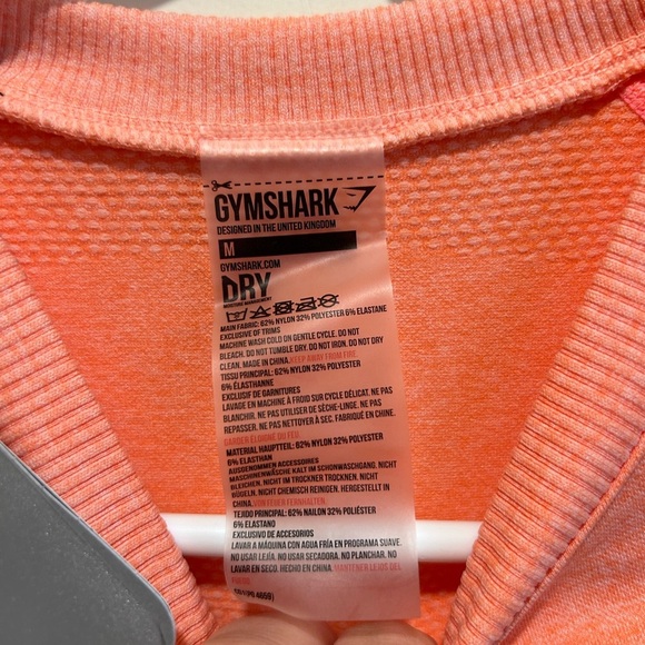 Gymshark Long Sleeve Crop Top - Medium NWT - Picture 3 of 6
